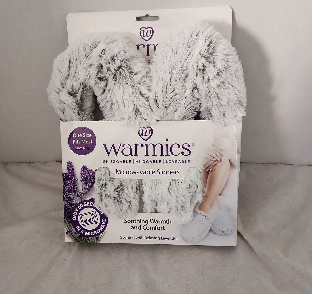 Warmies Plush Gray Slippers